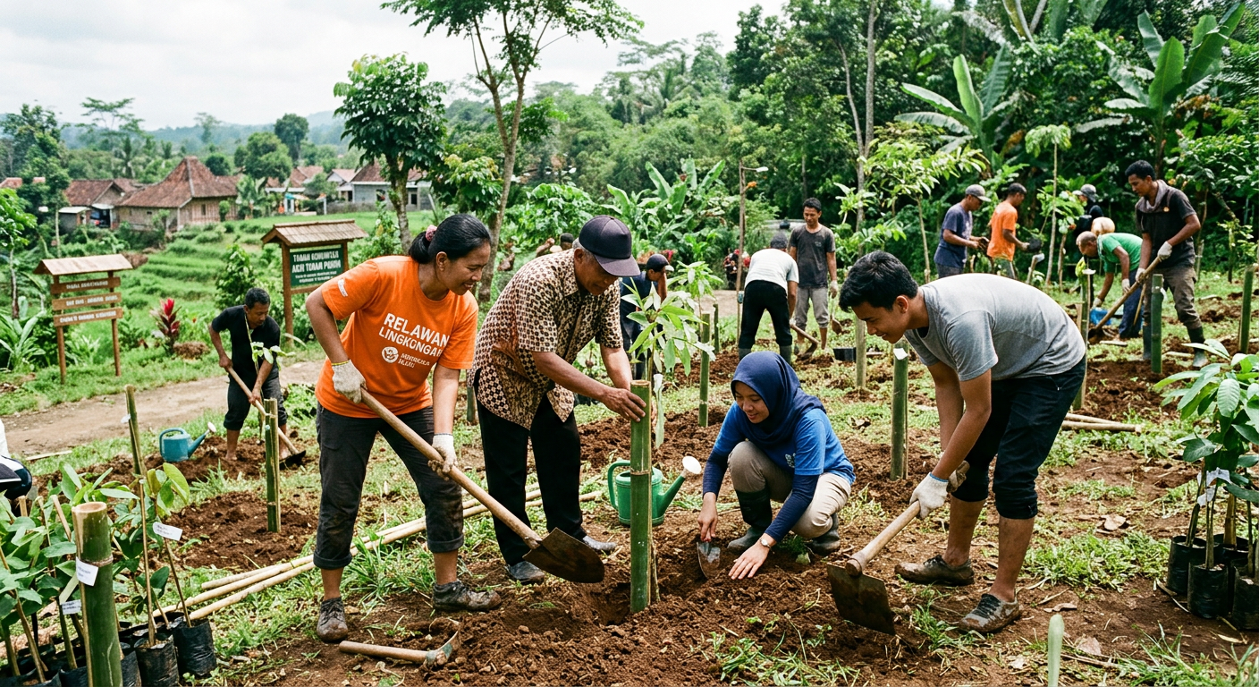 LIVESGP PONOROGO Hijau - Program lingkungan seperti gotong royong dan penanaman pohon.